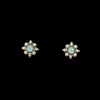 tribal look oxidised stud earrings with a blue monalisa stone by silly owl (4)