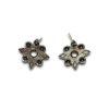 tribal look oxidised stud earrings with a moti, pearl stone by silly owl (2)