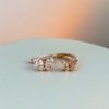 under 200 elegant dainty everyday wear jewelry anti tarnish adjustable rose gold finish rings with 2 studded butterflies design by silly owl(3)