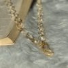 14 kt gold polish premium necklace with mother of pearl baroque and fresh water pearls long necklace by silly owl owl premium gold natural stone jewelry