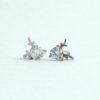 925 sterling silver ad artificial diamond studs with a reindeer design for daily wear dainty everyday earrings by silly owl