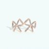 AD artificial diamond studded bow shaped western collection dainty earrings with a rose gold finish anti tranish water resitant jewllery with a silver 925 post elegance by silly owl (2)