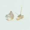 AD artificial diamond studded butterfly design with white enamel western collection dainty earrings with a gold finish anti tranish water resitant jewllery with a silver 925 post elegance by silly owl (3)