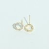 AD artificial diamond studded circular halo shaped western collection dainty earrings with a gold finish anti tranish water resitant jewllery with a silver 925 post elegance by silly owl (2)