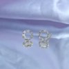 AD artificial diamond studded circular halo shaped western collection dainty earrings with a gold finish anti tranish water resitant jewllery with a silver 925 post elegance by silly owl (2)