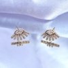 AD artificial diamond studded evil eye design western collection dainty earrings with a gold finish anti tranish water resitant jewllery with a silver 925 post elegance by silly owl