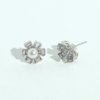 AD artificial diamond studded floral with peral western collection dainty earrings with a silver finish anti tranish water resitant jewllery with a silver 925 post elegance by silly owl