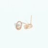 AD artificial diamond studded ora design 2 intersecting circles western collection dainty earrings with a rose gold finish anti tranish water resitant jewllery with a silver 925 post elegance by silly owl