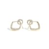 AD artificial diamond studded ora design 2 intersecting squares western collection dainty earrings with a gold finish anti tranish water resitant jewllery with a silver 925 post elegance by silly owl (2)