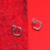 AD artificial diamond studded ora design 2 intersecting squares western collection dainty earrings with a silver finish anti tranish water resitant jewllery with a silver 925 post elegance by silly owl