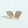 AD artificial diamond studded royal looking huggie earrings western collection dainty earrings with a goldfinish anti tranish water resitant jewllery with a silver 925 post elegance by silly owl (2)