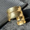 Asymmetrical gold electroplating finish cuff Kada bracelet of an Egyptian look by silly owl