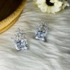 Diamond western elegant studs with artificial diamond a silver finish anti tarnish jewellery by silly owl