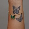 gold finish adjustable anti tarnish water resistant chain with a glass crystal green butterfly charm bracelet jewelry by silly owl (4)