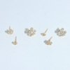 gold finish flower studded with small flower and diamond stud earring a set of 3 earrings with a silver 925 post for daily wear anti tarnish and water resitant jewelry by silly owl (2)