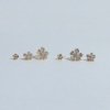 gold finish flower studded with small flower and diamond stud earring a set of 3 earrings with a silver 925 post for daily wear anti tarnish and water resitant jewelry by silly owl (3)