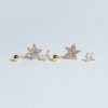 gold finish maple leaf studded with a leaf and gold stud earring a set of 3 earrings with a silver 925 post for daily wear anti tarnish and water resitant jewelry by silly owl (2)