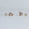 gold finish rose studded with a flower and pearl stud earring a set of 3 earrings with a silver 925 post for daily wear anti tarnish and water resitant jewelry by silly owl (3)