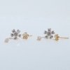 gold finish studded soliatare flower with diamond stud earring a set of 3 earrings with a silver 925 post for daily wear anti tarnish and water resitant jewelry by silly owl (2)