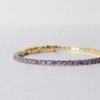 gold finish with ad artificial diamond having round purple lavender diamonds elegant tennis bracelet anti tarnish water resistant jewelry by silly owl