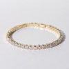 gold finish with ad artificial diamond having square shaped diamonds elegant tennis bracelet anti tarnish water resistant jewelry by silly owl