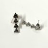 oxidised finish stud crawler earrings with a 4 triangle design with a dotted design light weight earrings with a boho look oxidised earrings by silly owl jewelry under 100