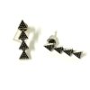 oxidised finish stud crawler earrings with a 4 triangle design with a dotted design light weight earrings with a boho look oxidised earrings by silly owl jewelry under 100(1)