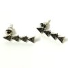 oxidised finish stud crawler earrings with a 4 triangle design with a dotted design light weight earrings with a boho look oxidised earrings by silly owl jewelry under 100(2)