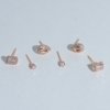 rose gold finish drop studded with reactangle solitare and diamond stud earring a set of 3 earrings with a silver 925 post for daily wear anti tarnish and water resitant jewelry by silly owl