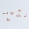 rose gold finish heart studded with a pearl stud earring a set of 3 earrings with a silver 925 post for daily wear anti tarnish and water resitant jewelry by silly owl (2)