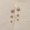 rose gold finish studded soliatare flower with diamond stud earring a set of 3 earrings with a silver 925 post for daily wear anti tarnish and water resitant jewelry by silly owl (4)