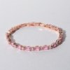 rose gold finish with ad artificial diamond stones of a drop shaped pink and round diamond elegant tennis bracelet anti tarnish water resistant jewelry by silly owl (2)