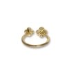 under 200 elegant dainty everyday wear jewelry anti tarnish adjustable gold finish rings with a 2 clover louis vuitton look design by silly owl