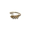 under 200 elegant dainty everyday wear jewelry anti tarnish adjustable gold finish rings with a studded leafy creeper foliage leaves design and diamonds by silly owl(1)