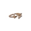 under 200 elegant dainty everyday wear jewelry anti tarnish adjustable rose gold finish rings with 2 butterflies studded and plain design and diamonds by silly owl