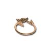 under 200 elegant dainty everyday wear jewelry anti tarnish adjustable rose gold finish rings with 2 butterflies studded and plain design and diamonds by silly owl(1)