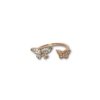 under 200 elegant dainty everyday wear jewelry anti tarnish adjustable rose gold finish rings with 2 studded butterflies design by silly owl