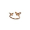 under 200 elegant dainty everyday wear jewelry anti tarnish adjustable rose gold finish rings with 2 studded butterflies design by silly owl(2)