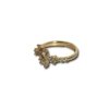 under 200 jewelry anti tarnish adjustable gold finish rings with a 3 petal flower with 2 flowers flower pattern look design by silly owl(1)