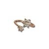 under 200 jewelry anti tarnish adjustable rose gold finish rings with a 2 flower overlapping design with diamonds by silly owl.