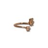 under 200 jewelry anti tarnish adjustable rose gold finish rings with a 2 flower overlapping design with diamonds by silly owl.(1)