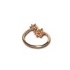 under 200 jewelry anti tarnish adjustable rose gold finish rings with a 2 flower overlapping design with diamonds by silly owl.(3)