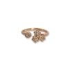 under 200 jewelry anti tarnish adjustable rose gold finish rings with a 3 flower trio and solitaire floral design design by silly owl(1)