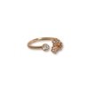 under 200 jewelry anti tarnish adjustable rose gold finish rings with a 3 flower trio and solitaire floral design design by silly owl(2)