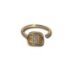 under 200 rings gold finish unisex adjustable square ring with diamonds anti tarnish jewelry by silly owl(1)