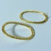 14 kt gold polish finish hammered finish light weight gold oval statement earrings by silly owl (2)