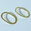 14 kt gold polish finish hammered finish light weight gold oval statement earrings by silly owl (3)