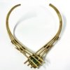 14 kt vintage gold polish premium jewelery choker with green doublet stone hansli necklace by silly owl premium jewellery