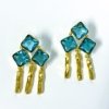 14k gold plated premium dangler earrings with turquoise blue zirconia natural stones by silly owl gold jewellery (1)