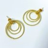 14k gold plated premium dangler stud earrings with twisted a plain wire pipe hoop layers by silly owl gold natural stone jewellery (1)